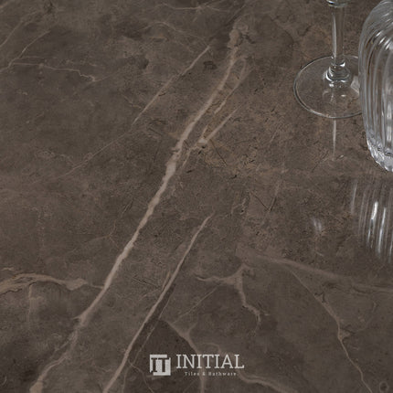 Marble Look Wall & Floor Tile Pietra Brown Polished 600X1200 ,
