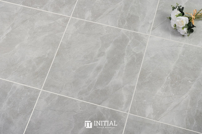 Marble Look Bathroom Wall Tile Gris Silver Polished 600X600 ,