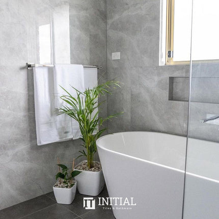 Marble Look Bathroom Wall Tile Gris Silver Polished 600X600 ,