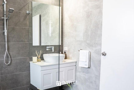 Marble Look Bathroom Wall Tile Gris Silver Polished 600X600 ,