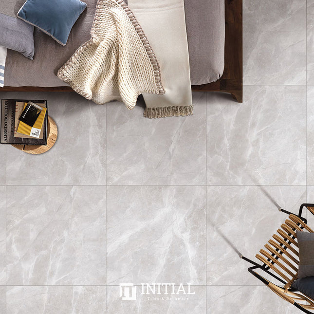 Marble Look Bathroom Wall Tile Gris Silver Polished 600X600 ,