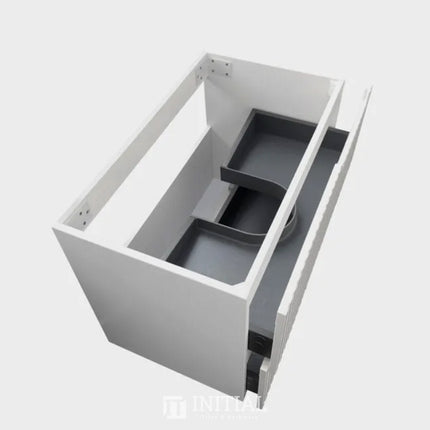 Otti Massa Series Wall Hung Vanity with 2 Drawers Soft Close Doors Matt White 590W X 550H X 460D ,