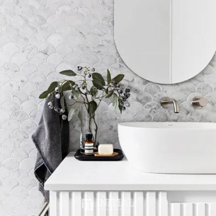 Otti Massa Series Wall Hung Vanity with 2 Drawers Soft Close Doors Matt White 590W X 550H X 460D ,