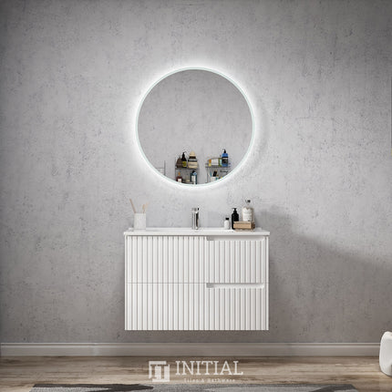 Otti Massa Series Wall Hung Vanity with 2 Drawers Soft Close Doors Matt White 890W X 550H X 460D ,
