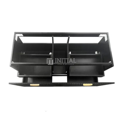 Otti Milano Series Wall Hung Vanity with 2 Drawers Soft Close Doors Matt Black 1190W X 550H X 460D ,