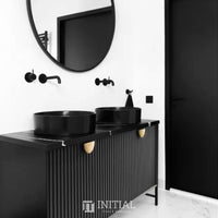 Otti Milano Series Wall Hung Vanity with 4 Drawers Soft Close Doors Matt Black 1490W X 550H X 460D ,