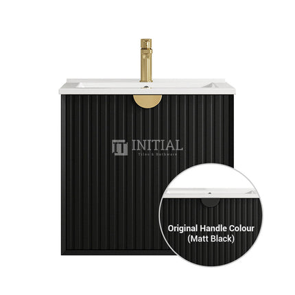 Otti Milano Series Wall Hung Vanity with 2 Drawers Soft Close Doors Matt Black 740W X 550H X 460D ,