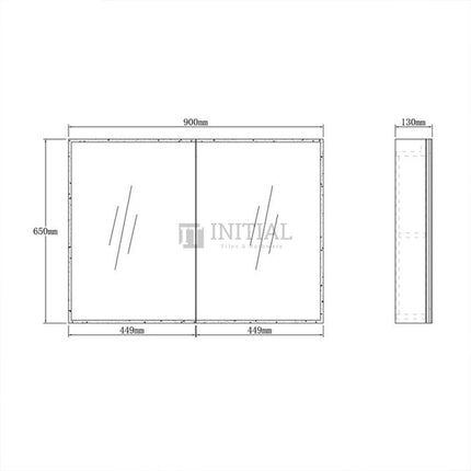 Otti Moonlight LED Shaving Cabinet with 2 Doors 900W X 650H X 130D ,