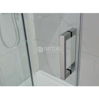 L shape Frameless Sliding Door adjustable 10mm Glass Chrome/Black 1180-1650 x 2000mm ,