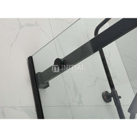 L shape Frameless Sliding Door adjustable 10mm Glass Chrome/Black 1650-2000 x 2000mm ,