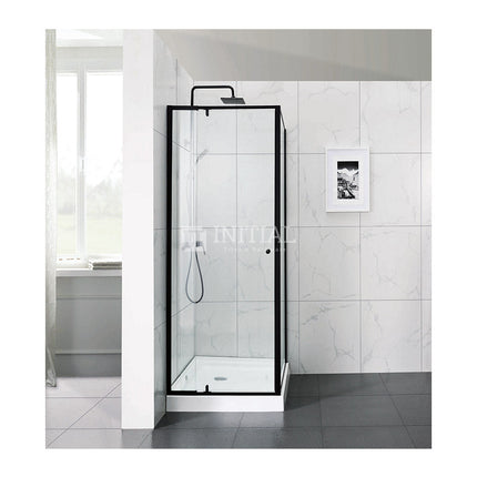 L shape Semi Frame Pivot Door Shower Screen with Return Panel 700-1320x1900mm ,