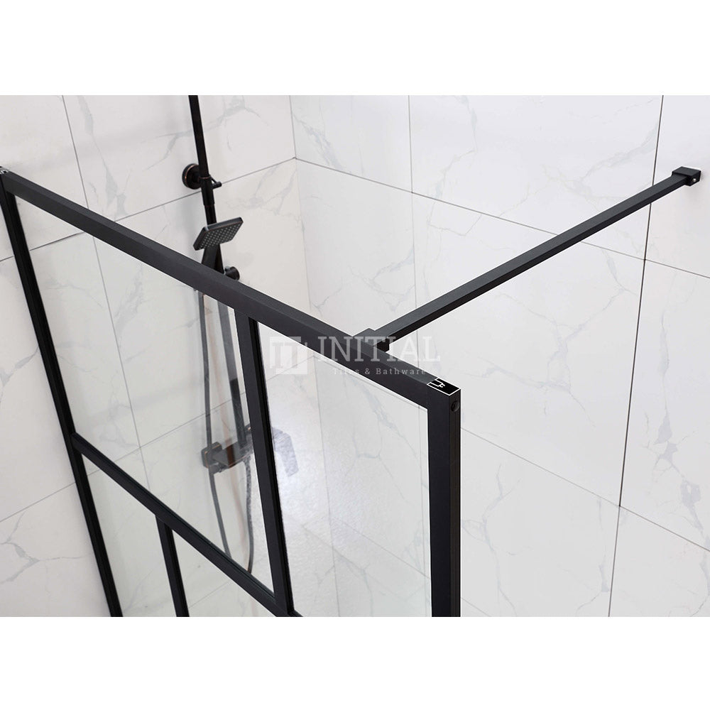 Full Framed Single Door Fixed Panel Shower Screen 6mm Glass 1000/1100x