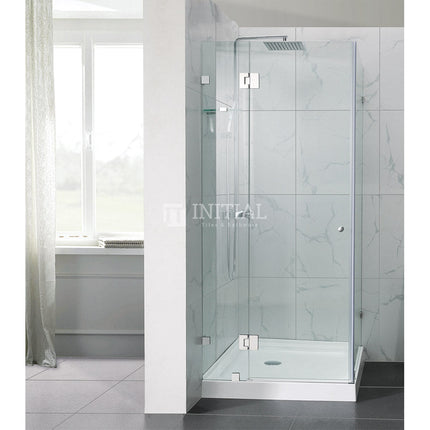 800-1200 x 2000mm Square Frameless Hinge Door with Return Panel adjustable 10mm Glass ,