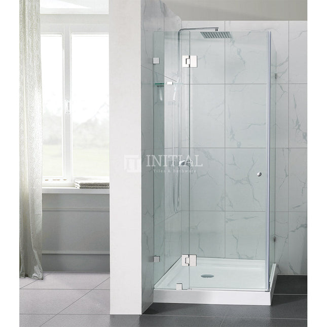 800-1200 x 2000mm Square Frameless Hinge Door with Return Panel adjustable 10mm Glass ,