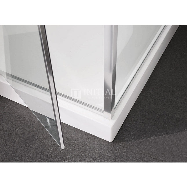 L shape Semi Frame Pivot Door Shower Screen with Return Panel 700-1320x1900mm ,