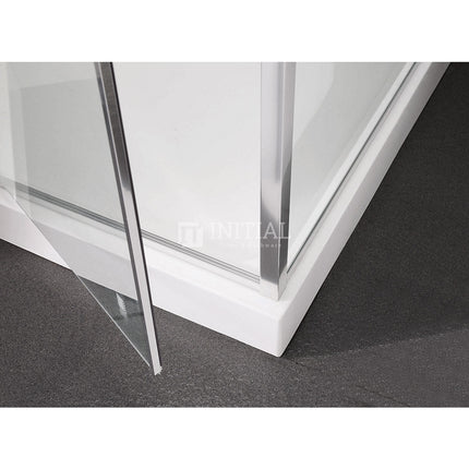 L shape Semi Frame Pivot Door Shower Screen with Return Panel 700-1320x1900mm ,