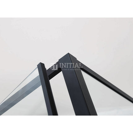 L shape Semi Frame Pivot Door Shower Screen with Return Panel 700-1320x1900mm ,