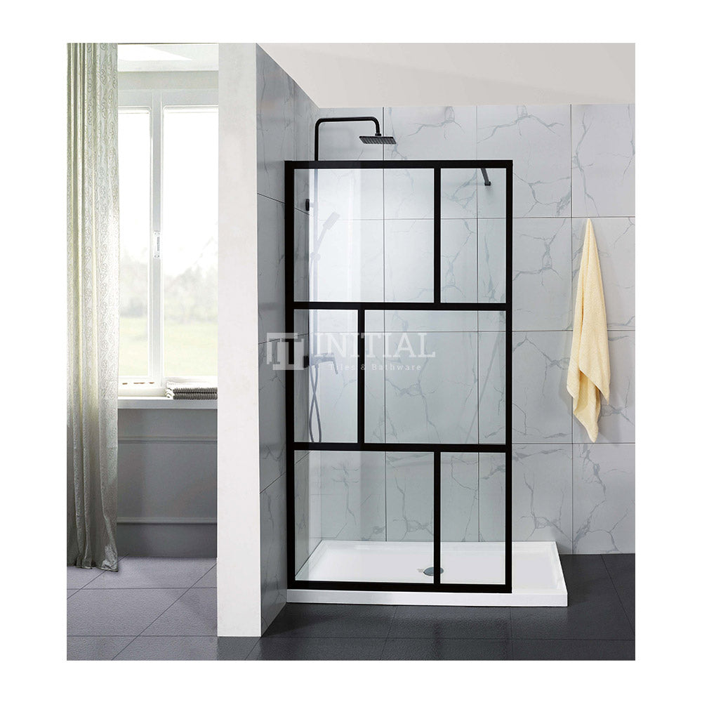 Full Framed Single Door Fixed Panel Shower Screen 6mm Glass 1000/1100x2000mm , 1000x2000