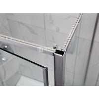 L shape Semi Frame Pivot Door Shower Screen with Return Panel 700-1320x1900mm ,