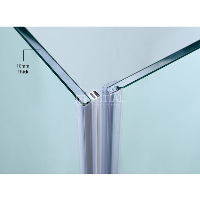 800-1200 x 2000mm Square Frameless Hinge Door with Return Panel adjustable 10mm Glass ,