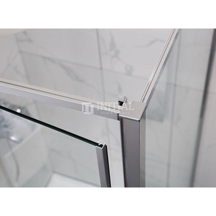 L shape Semi Frame Pivot Door Shower Screen with Return Panel 700-1320x1900mm ,