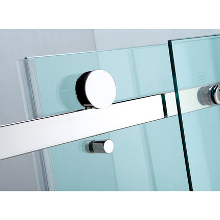 Wall to wall Frameless Sliding Door adjustable 10mm Glass Chrome/Black 950-1180 x 2000mm ,
