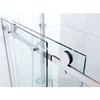 Wall to wall Frameless Sliding Door adjustable 10mm Glass Chrome/Black 1650-2000 x 2000mm ,