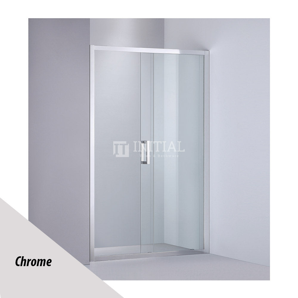 Wall to Wall Semi-Frame Sliding Door Adjustable 6mm Glass 1040-1750x1900mm , 1040-1100 Chrome