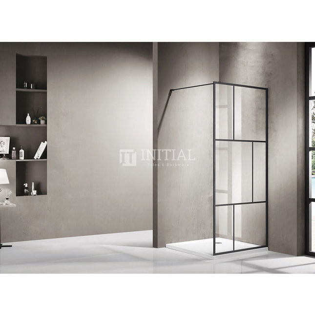 Full Framed Single Door Fixed Panel Shower Screen 6mm Glass 1000/1100x2000mm ,