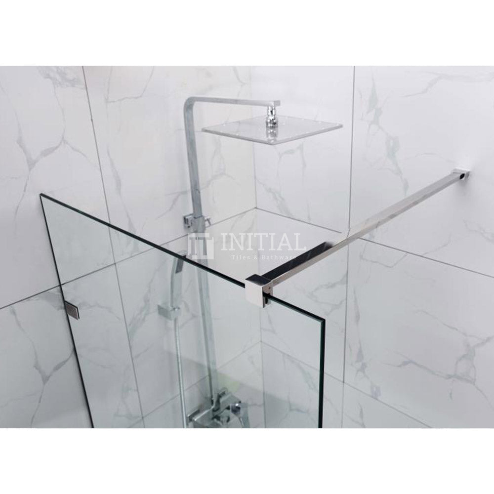 Single Frameless Fixed Panel Shower Screen 10mm Glass Brushed Nickel/Gold/Gunmetal from 400 to 1200x2000mm ,