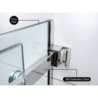 L shape Frameless Sliding Door adjustable 10mm Glass Chrome/Black 1180-1650 x 2000mm ,
