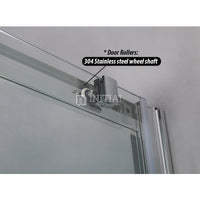 Wall to Wall Semi-Frame Sliding Door Adjustable 6mm Glass 1040-1750x1900mm ,