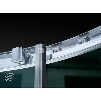 Curved Semi-Frame Double Sliding Door 6mm Glass 790-1000x1900mm ,