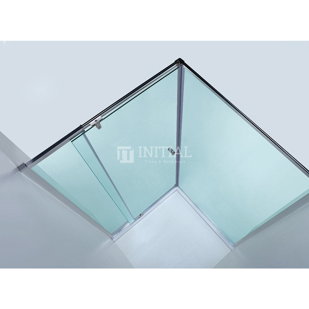 L shape Pivot Door with Fixed Return Panel 6mm Glass 850-1000x1900mm ,