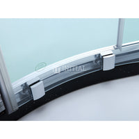 Curved Semi-Frame Double Sliding Door 6mm Glass 790-1000x1900mm ,
