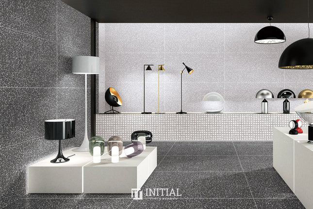 Terrazzo Look Tile Opimo Dark Grey Matt 300X600 ,