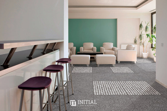 Terrazzo Look Tile Opimo Dark Grey Matt 600X600 ,