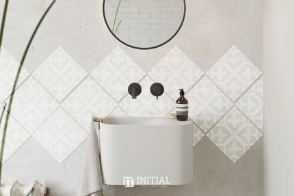 Encaustic Pattern Tile Pierre Bloom Pale Green Matt 200X200 ,