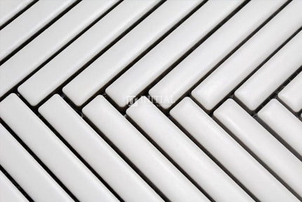 Feature Mosaic Kitkat Avoca Herringbone Matt White 266X238 ,