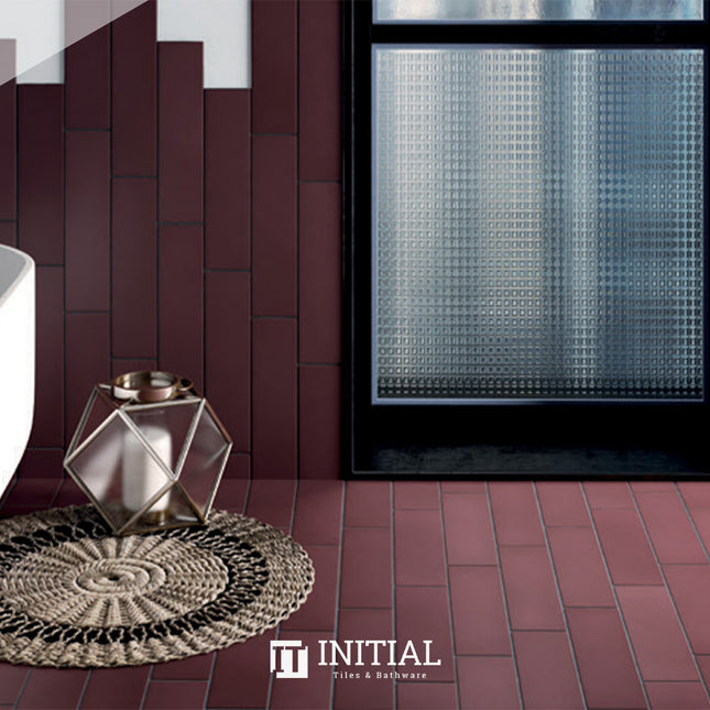 Subway Feature Tile Basilica Oxblood Matt 92X368 ,