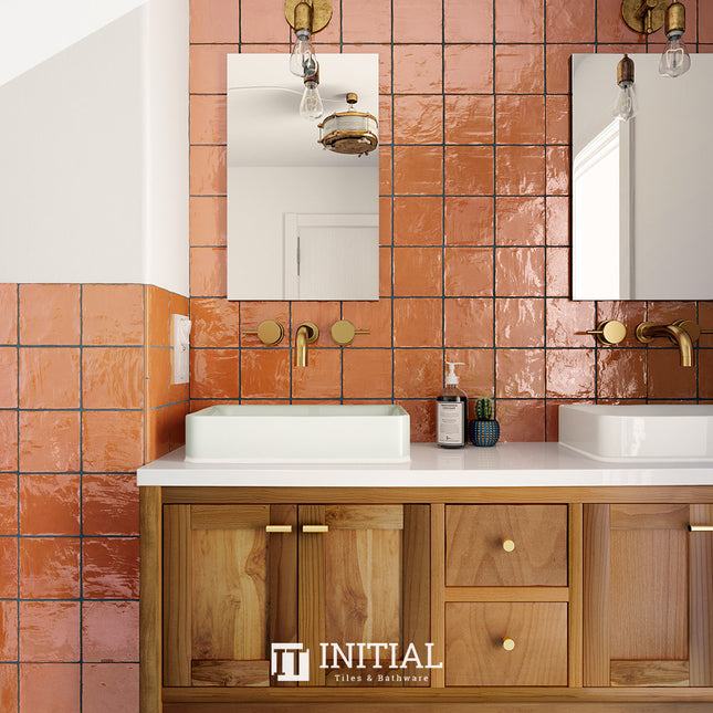 Square Feature Tile La Vida Ginger Gloss 132X132 ,