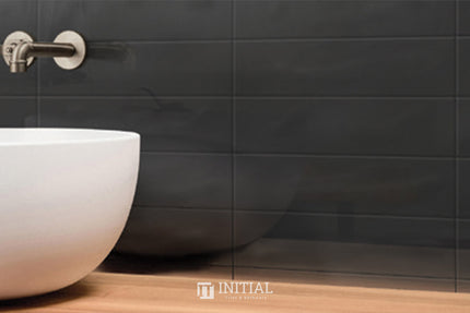 Subway Tile Marshmallow Charcoal Gloss 75X300 ,