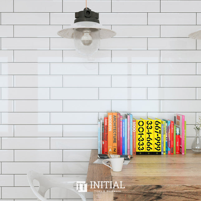 Subway Tile Town Wall White Gloss 75X300 ,