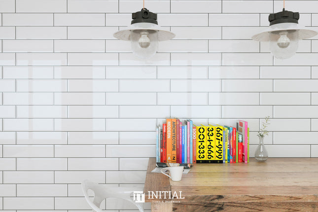 Subway Tile Town Wall White Gloss 75X300 ,