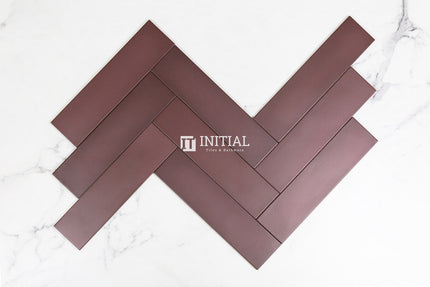 Subway Feature Tile Basilica Oxblood Matt 92X368 ,