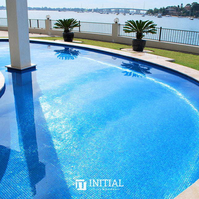 Swimming Pool Mosaic Ezzari Iris Pearl Mid Blue ,