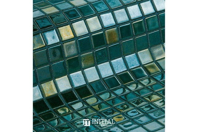 Swimming Pool Mosaic Ezzari Metallica Dark Green ,