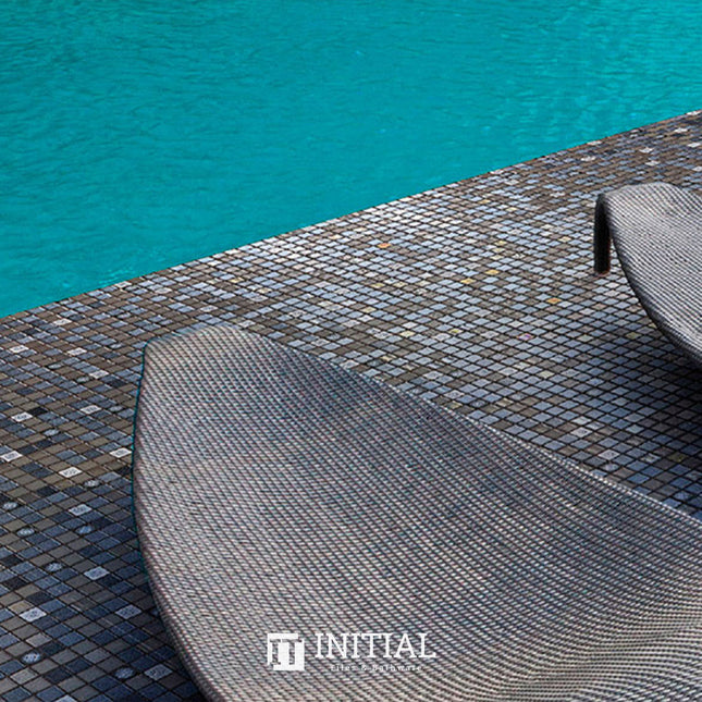 Swimming Pool Mosaic Ezzari Topping Silver Bits ,
