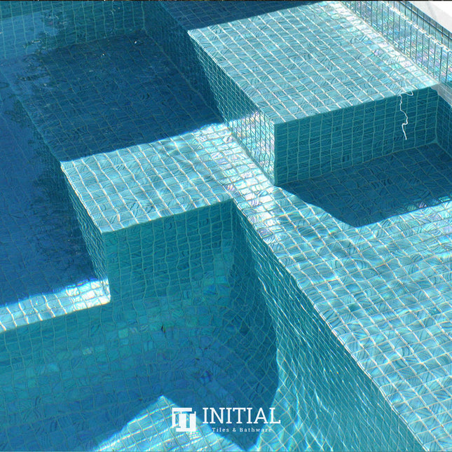 Swimming Pool Mosaic Ezzari Vulcano Lava Jade Green ,