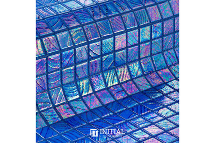 Swimming Pool Mosaic Ezzari Vulcano Lava Mid Blue ,